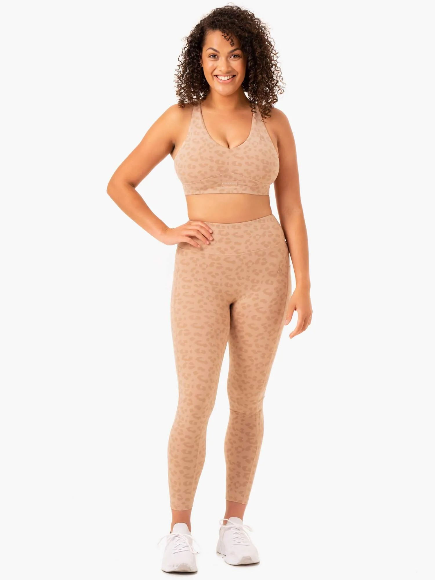 Ultra High Waisted Pocket Leggings - Tan Leopard