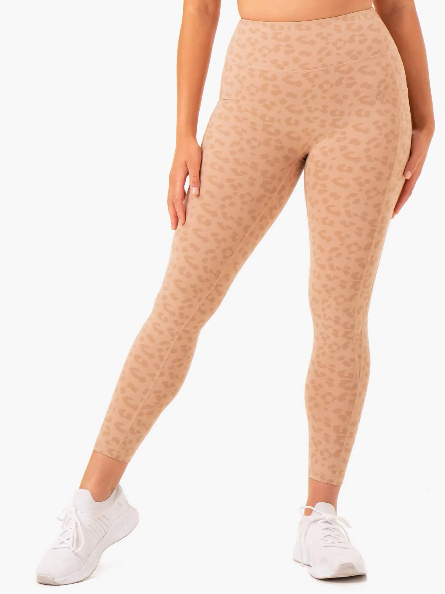 Ultra High Waisted Pocket Leggings - Tan Leopard