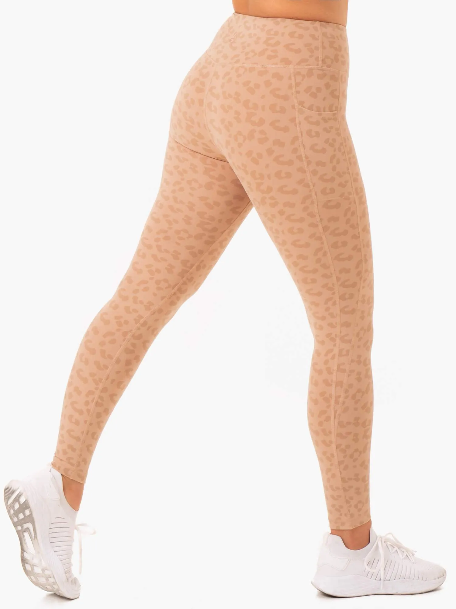 Ultra High Waisted Pocket Leggings - Tan Leopard