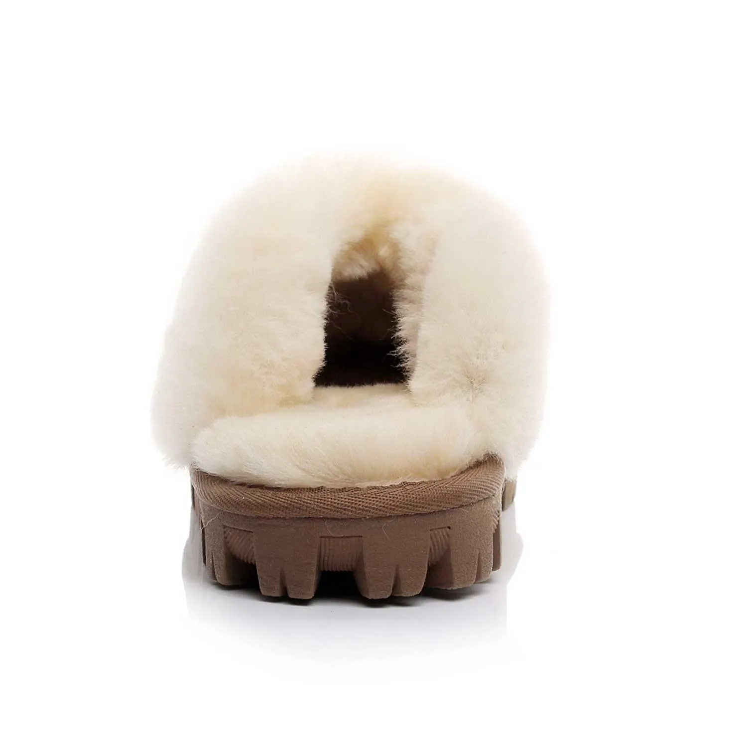 Mubo UGG Ladies Slippers Double Face Australia Premium Sheepskin Fur Scuff SW1200