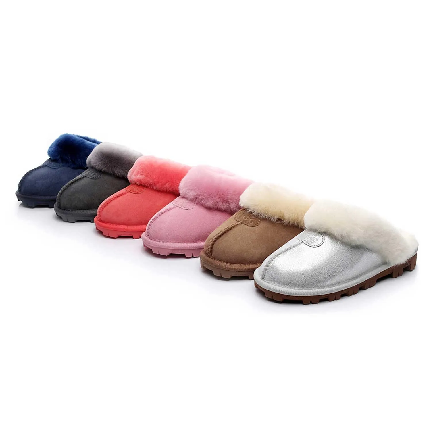 Mubo UGG Ladies Slippers Double Face Australia Premium Sheepskin Fur Scuff SW1200