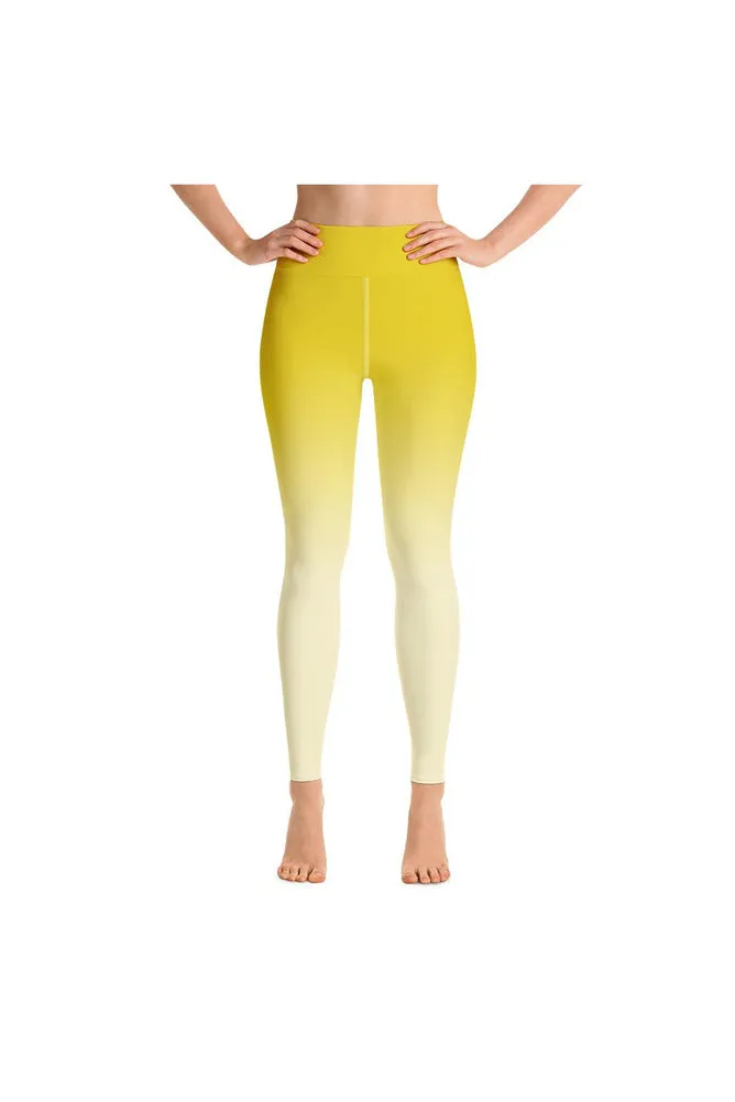 Ombre Yellow to White Yoga Leggings