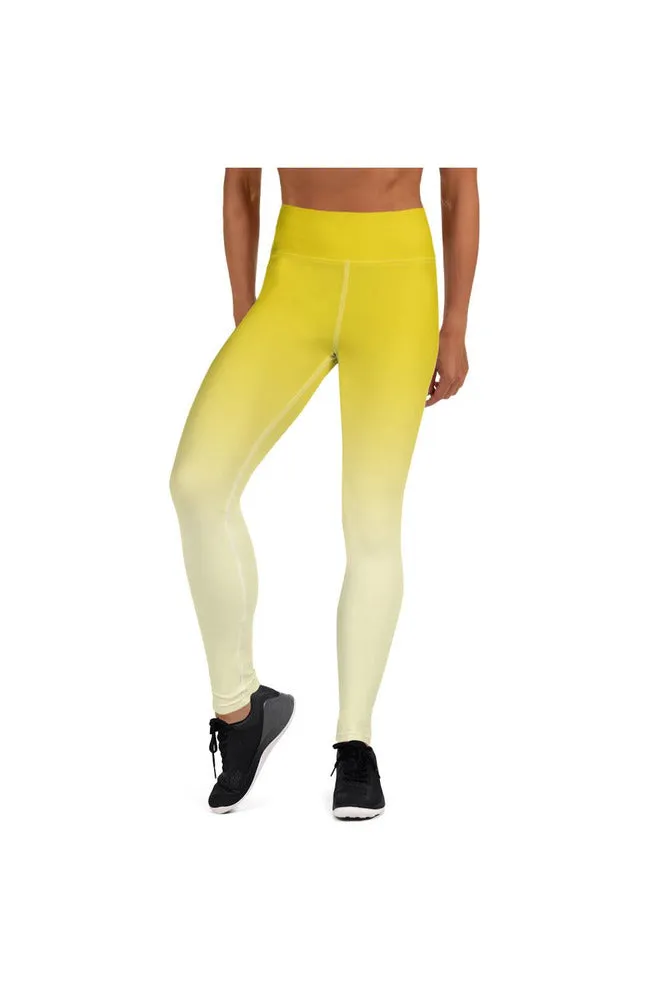 Ombre Yellow to White Yoga Leggings