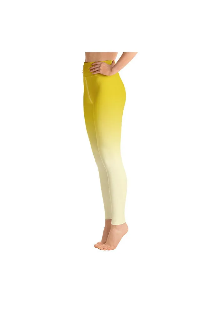 Ombre Yellow to White Yoga Leggings