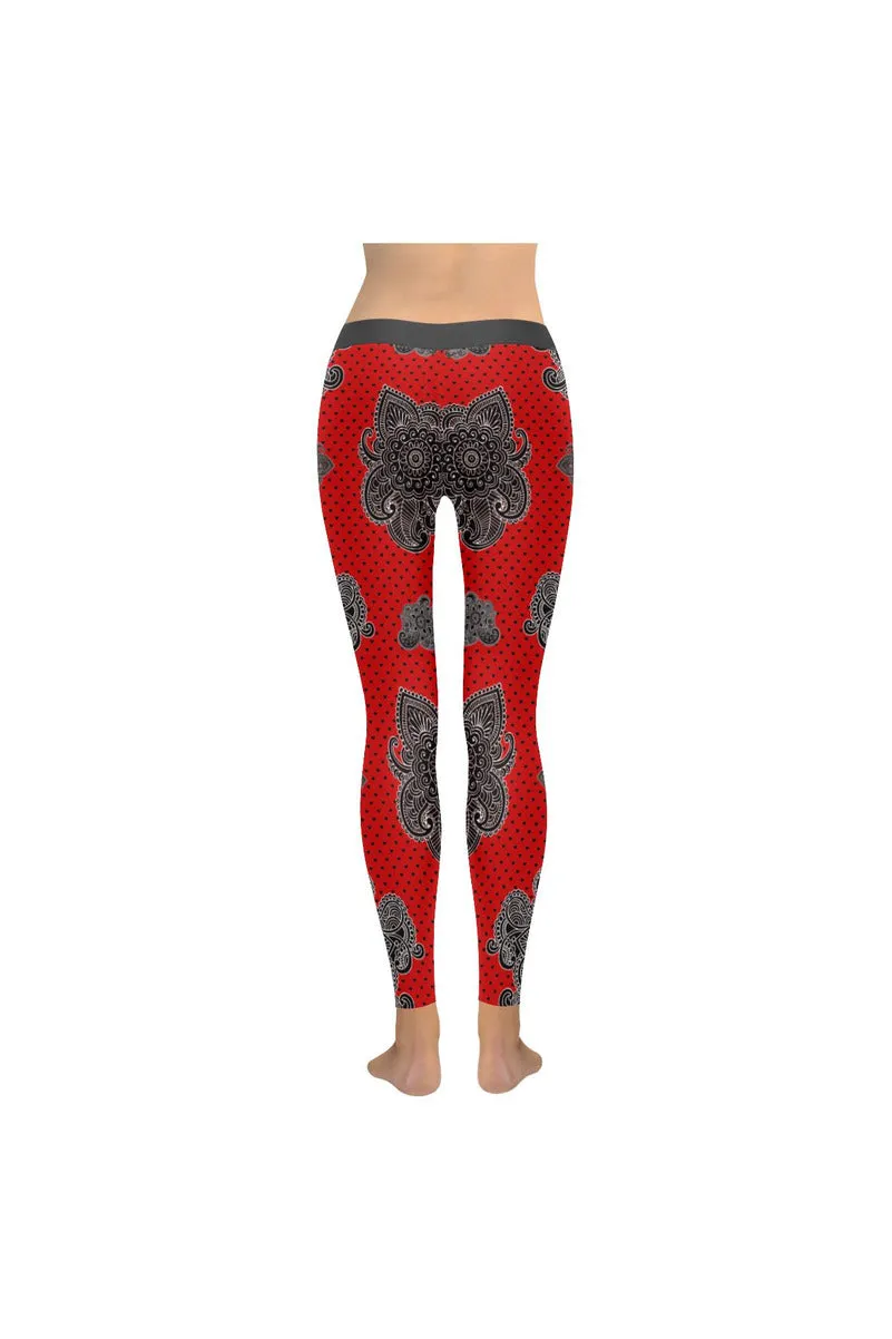 Paisley Hearts Low Rise Leggings (Invisible Stitch)