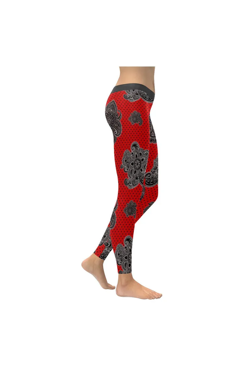 Paisley Hearts Low Rise Leggings (Invisible Stitch)