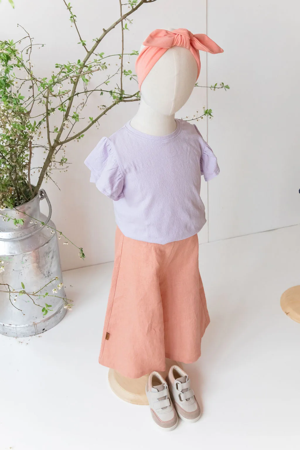 Pants linen pink