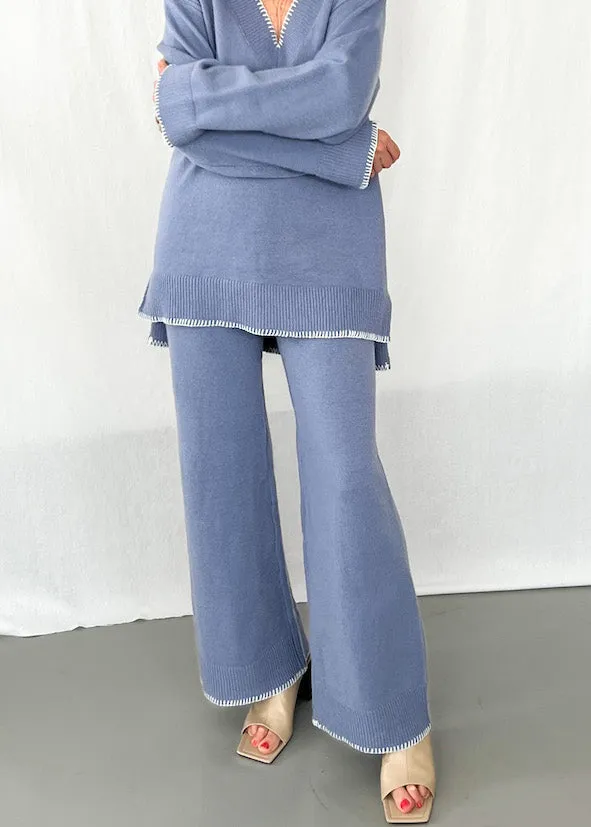 Luna Knit Pants - Blue