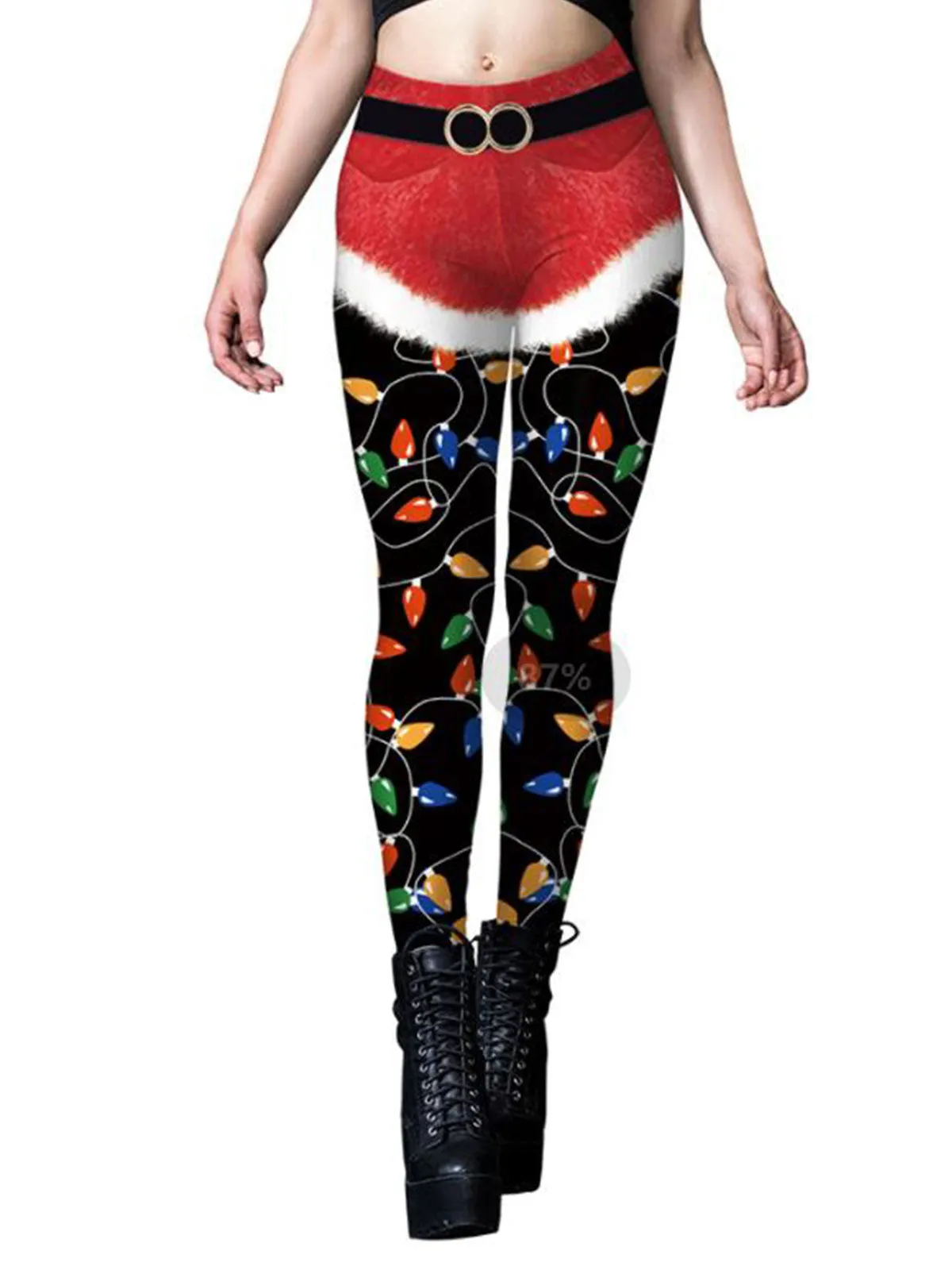 1960s Christmas Classic Element Elastic Leggings