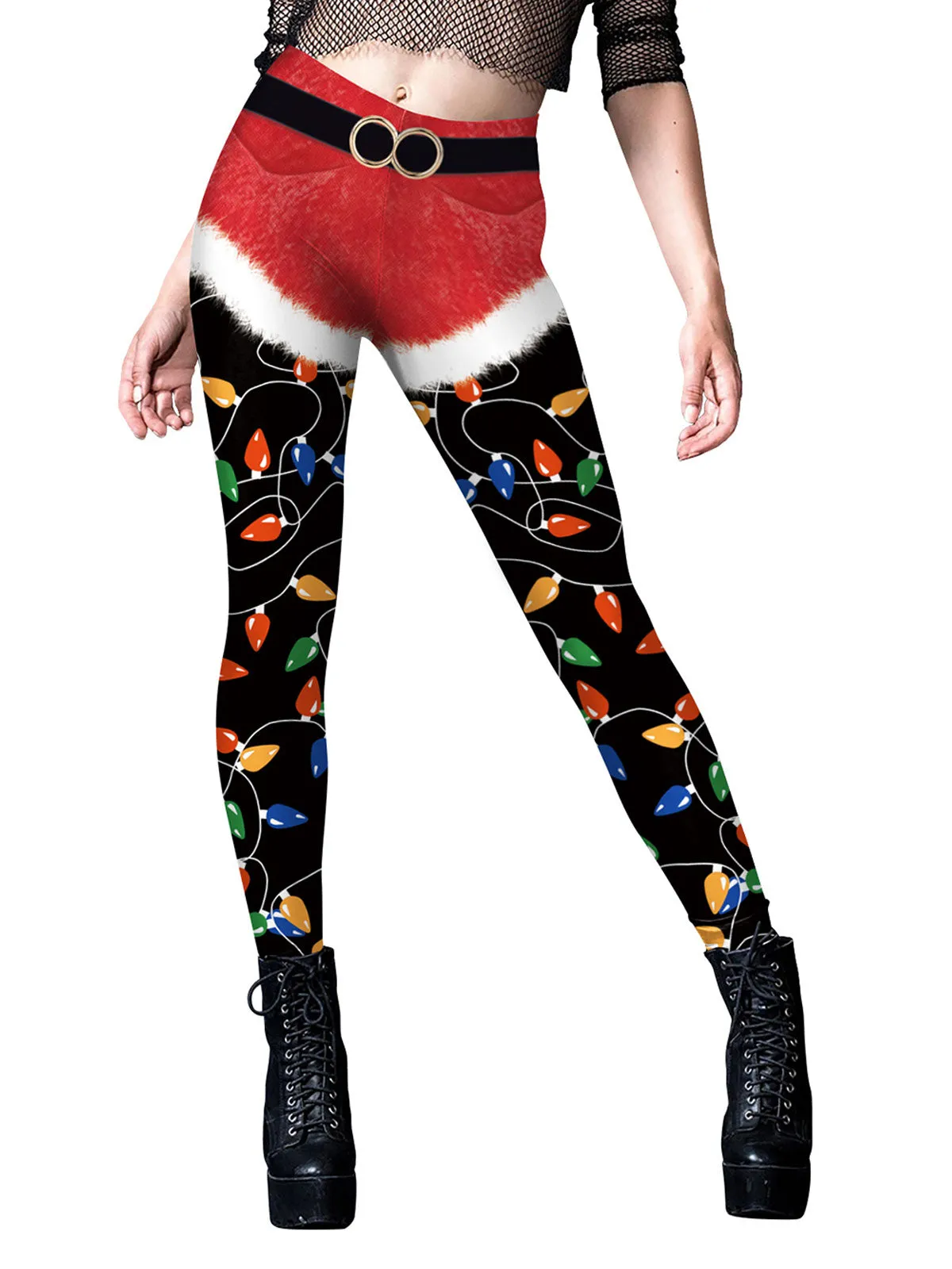 1960s Christmas Classic Element Elastic Leggings