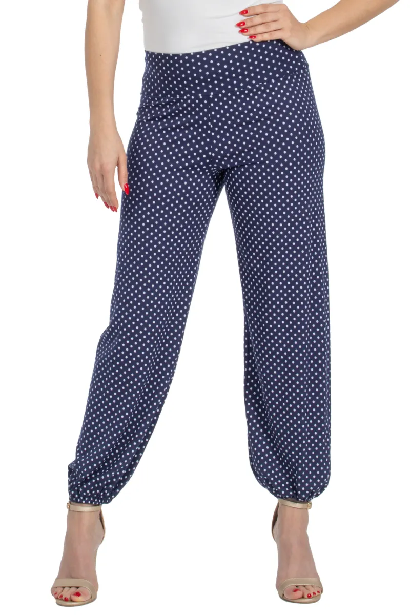 Polka Dot Gathered Harem Style Tango Pants