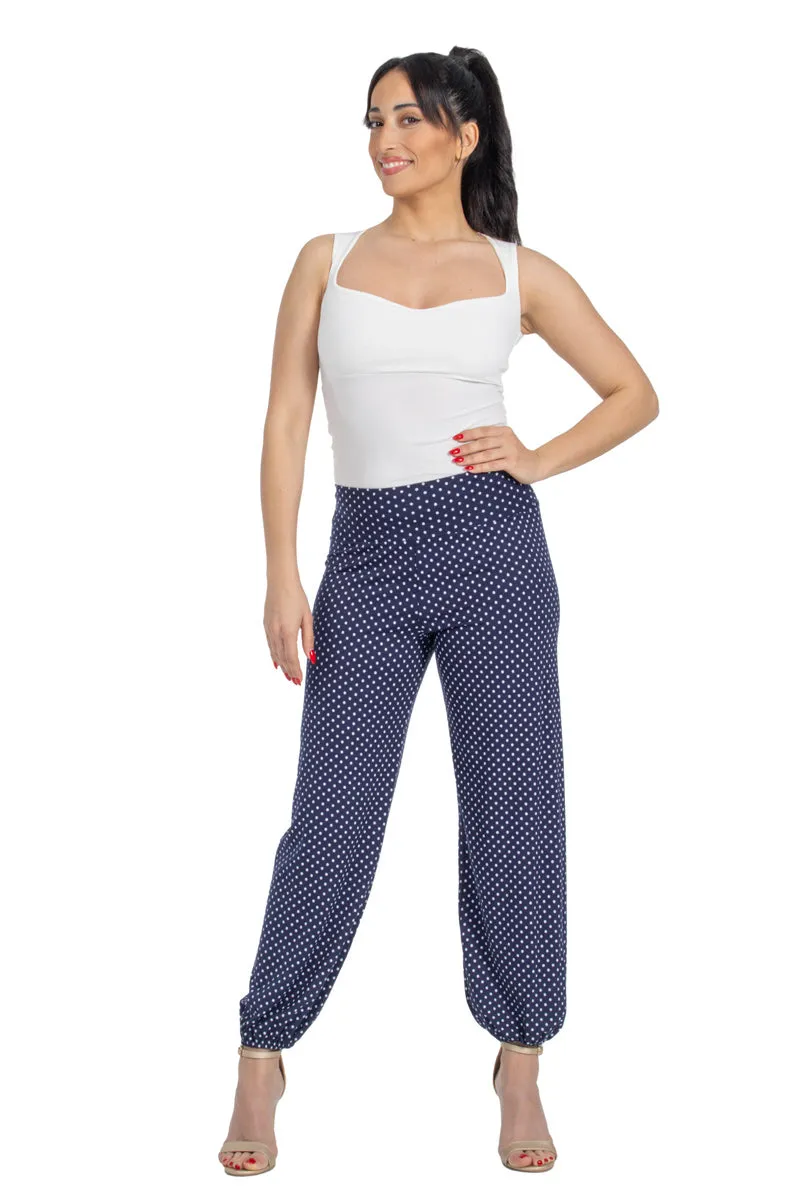 Polka Dot Gathered Harem Style Tango Pants