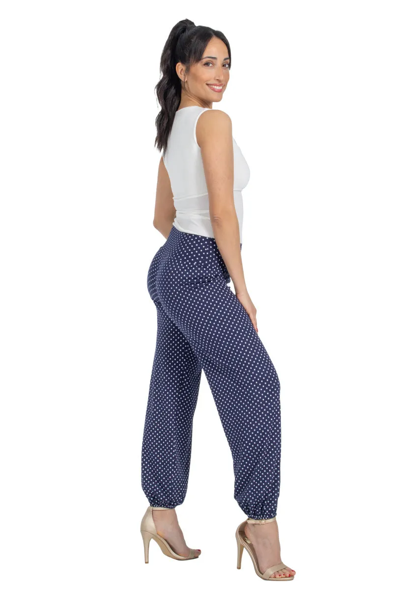 Polka Dot Gathered Harem Style Tango Pants