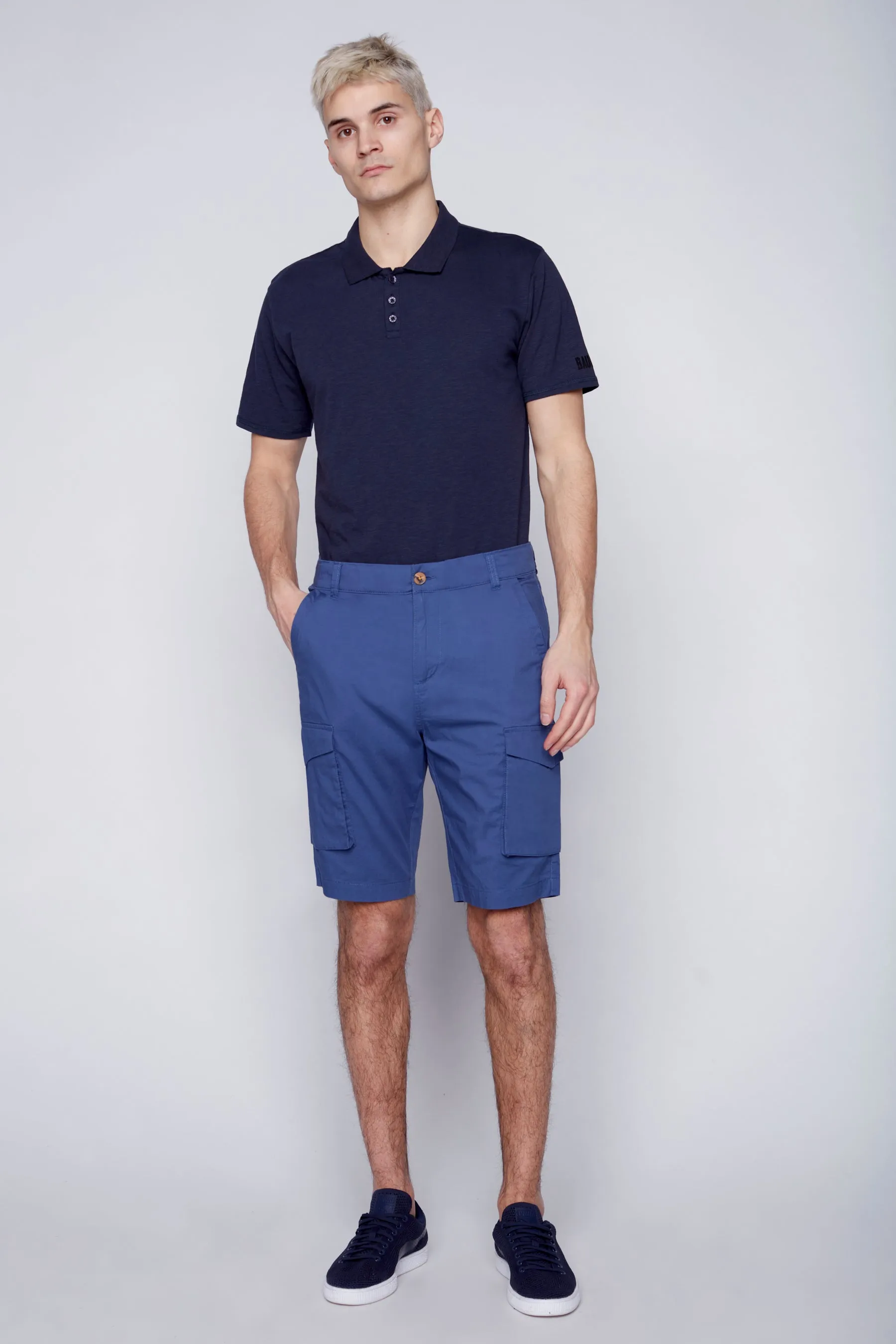 PRESLEY - Zip Front  Cargo Shorts - Cobalt