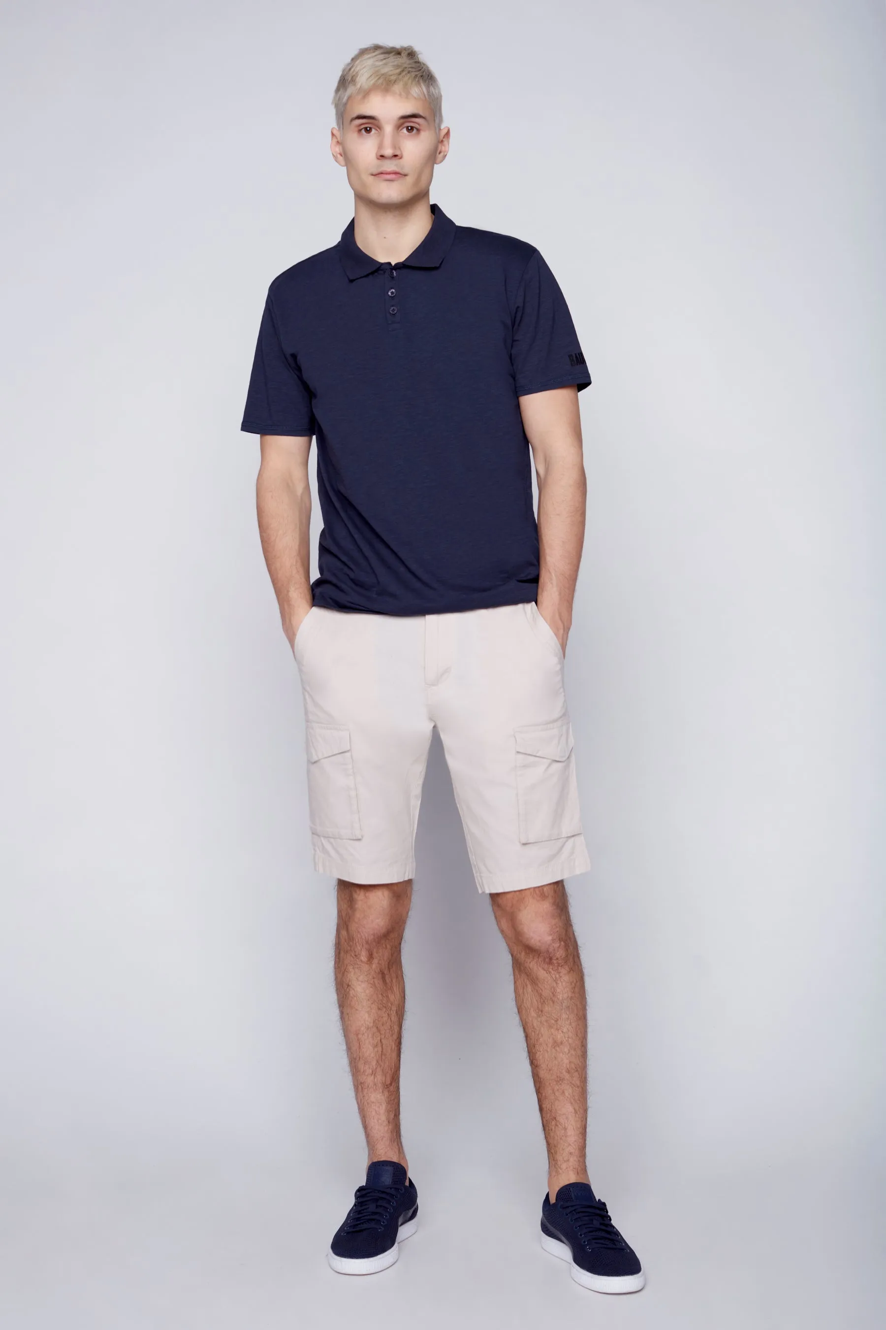 PRESLEY - Zip Front  Cargo Shorts - Sand