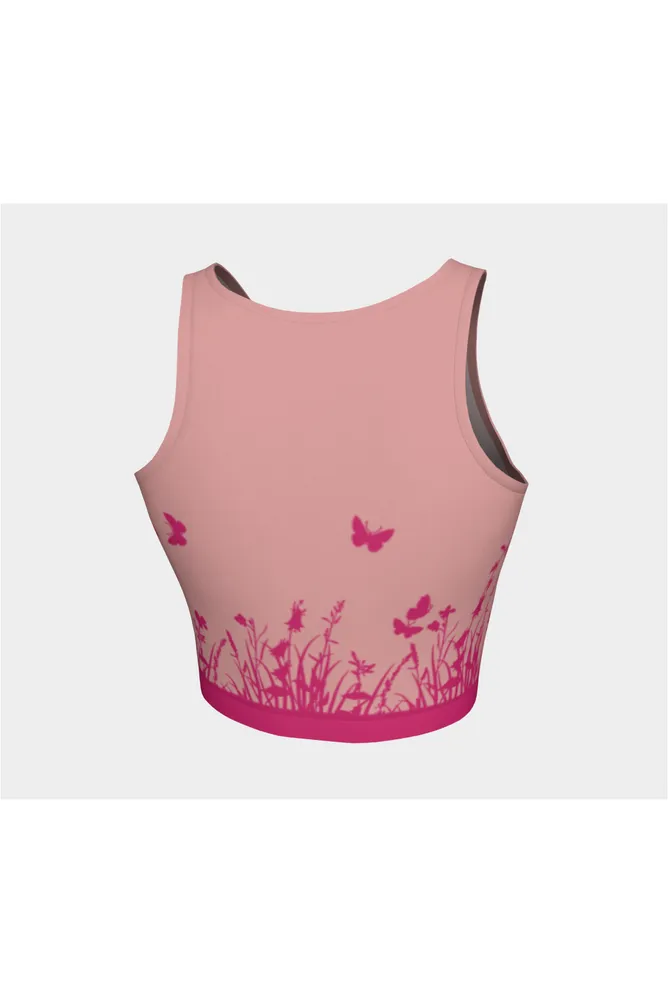 Pressed Rose & Pink Peacock Athletic Top