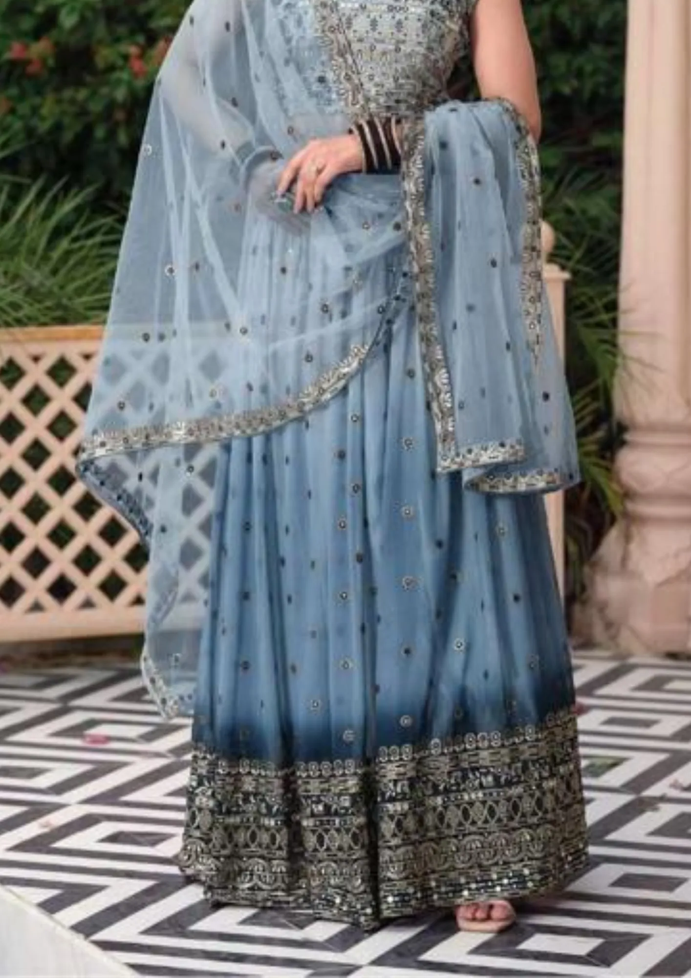 Pretty Blue Color Embroidered Party Wear Designer Lehenga Choli With Dupatta