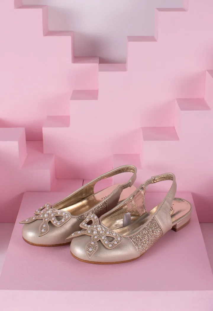 Ribbon Pearl Embellished Half Shoes