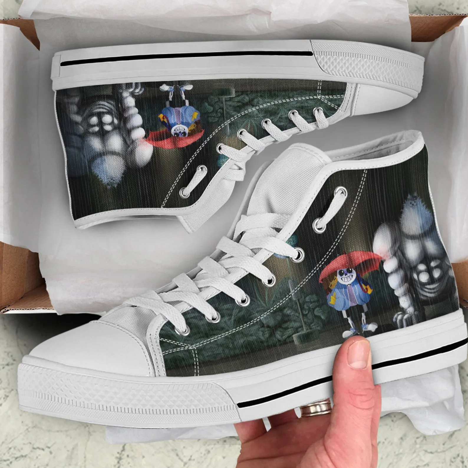 Sans Undertale Shoes, Sans Custom Shoes, Undertale Hightops, Game Hi Tops, Game Character Shoes, American Video Game, Sans Shoes