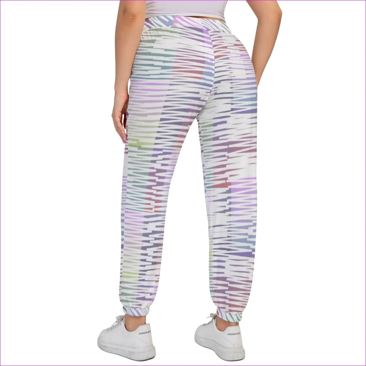 Scribbled Women's Sports Trousers With Drawstring Voluptuous ( ) Plus Size