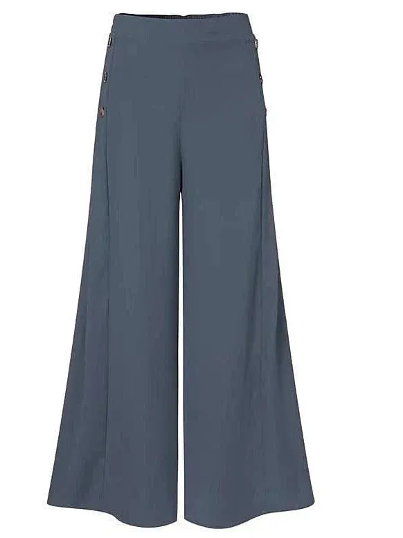 Sophisticated Women's Wide Leg Culottes Pants in Black and Wine (S, M)