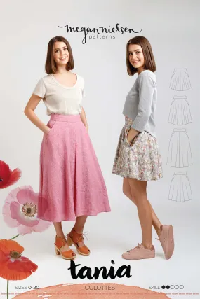 Tania Culottes Sewing Pattern by Megan Nielsen Patterns, sizes 0-20