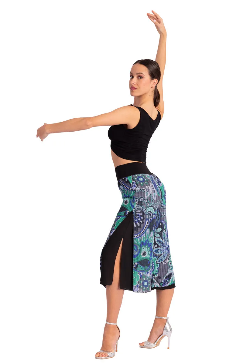 Two-layer Printed Georgette Cropped Culottes