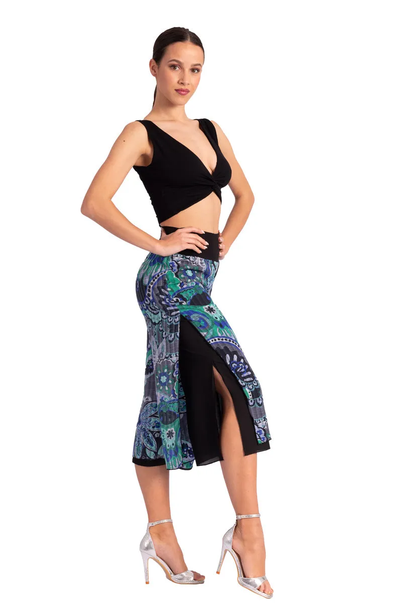 Two-layer Printed Georgette Cropped Culottes