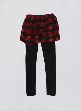 Vierra Rose Kinsley Wrap Skirt Leggings in Red Plaid