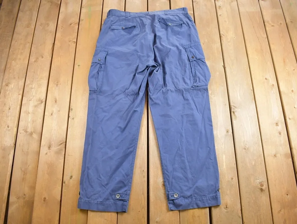 Vintage 1990&#39;s Polo Cargo Pants Size 38 x 31.5 / Vintage Polo By Ralph Lauren / Vintage Cargos / Streetwear Fashion / Blue Cargo Pants