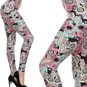 Wicked Soft Bonita Muertos Skulls OS Leggings