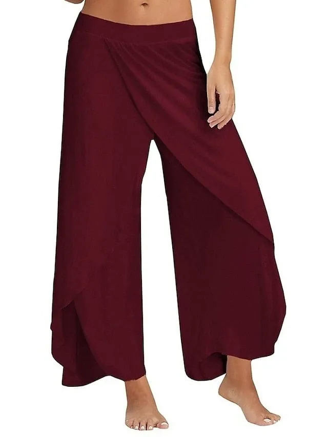 Ruffled Layer Women's Wide Leg Chinos Culottes