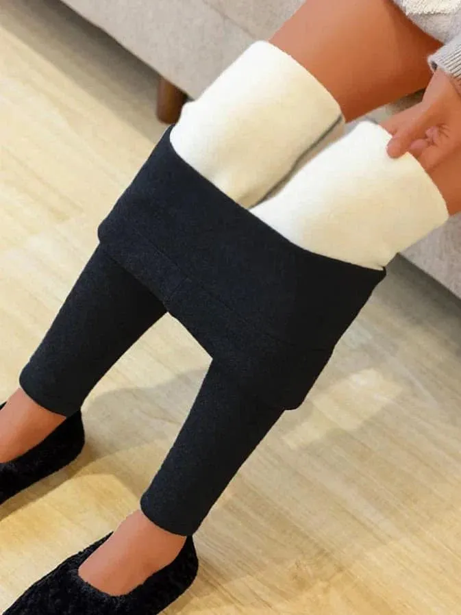 Women's Winter High Waist Fleece-Lined Leggings