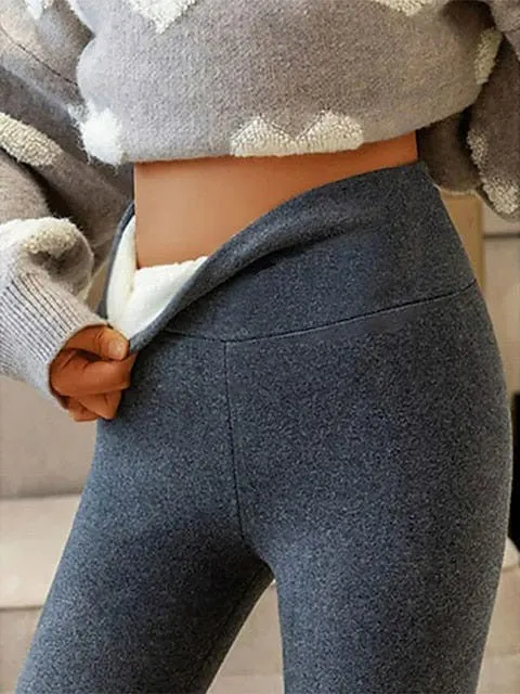 Women's Winter High Waist Fleece-Lined Leggings