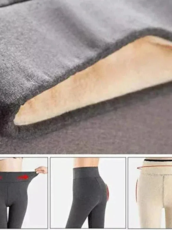 Women's Winter High Waist Fleece-Lined Leggings