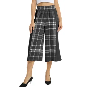 Yahuah-Tree of Life 02-04   Digital Plaid 01-06A Designer Elastic Waist Wide Leg Capris